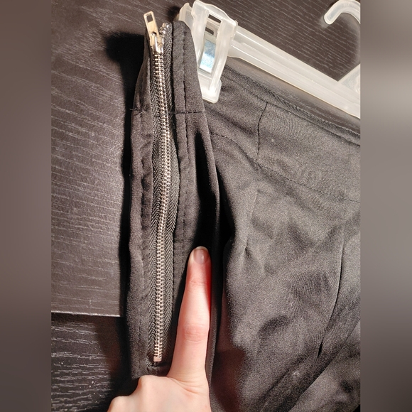 Black Pants With Straps. Studs & A Side Zipper. - Picture 3 of 3